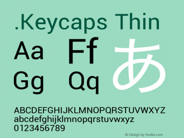 .Keycaps Thin 10.5d23e8 Font Sample