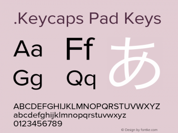 .Keycaps Pad Keys 10.0d12e1 Font Sample