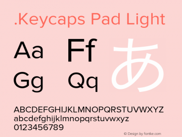 .Keycaps Pad Light 10.0d12e1 Font Sample