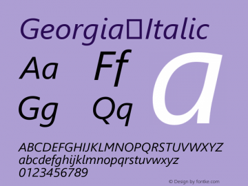 Georgia Italic Version 5.00x-4 Font Sample