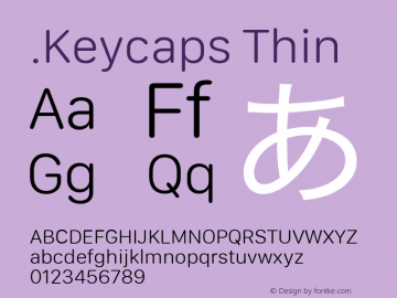 .Keycaps Thin 10.5d23e8 Font Sample