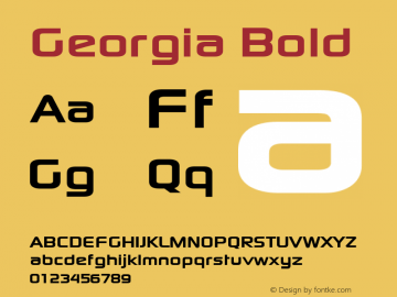 Georgia Bold Version 5.00x-4 Font Sample