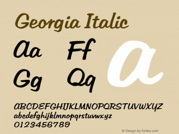 Georgia Italic Version 5.00x-4图片样张