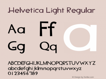 .Helvetica Light 6.0d1e1 Font Sample