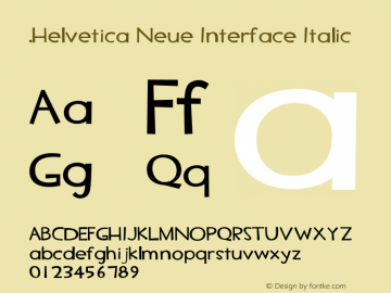 .Helvetica Neue Interface Italic M3 10.0d35e1图片样张