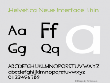 .Helvetica Neue Interface Thin 10.0d35e1 Font Sample