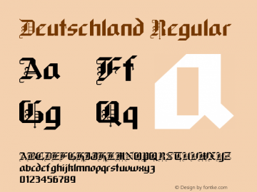 Deutschland Regular Unknown Font Sample