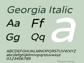 Georgia Italic Version 5.00x-4图片样张