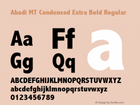 Abadi MT Condensed Extra Bold Regular Version 1.00 Font Sample