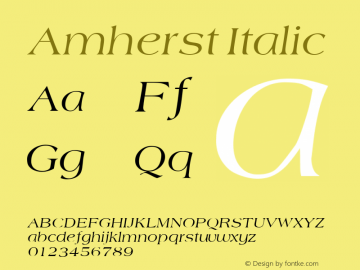 Amherst Italic v1.0c图片样张