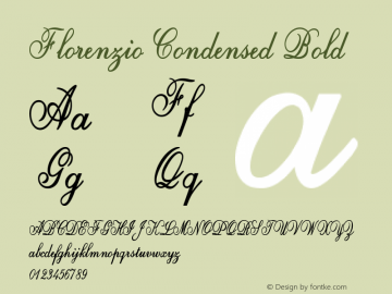 Florenzio-CondensedBold Version 1.000 Font Sample