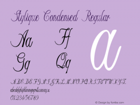 Stylique-CondensedRegular Version 1.000 Font Sample
