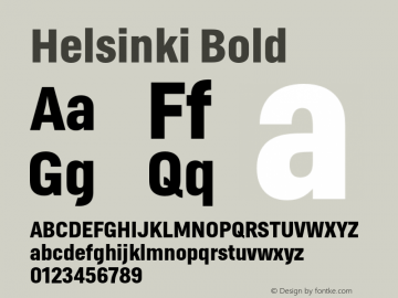 Helsinki Bold Version 2.001;PS 002.001;hotconv 1.0.70;makeotf.lib2.5.5900图片样张