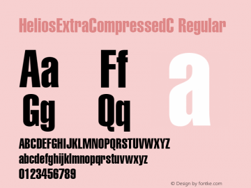 HeliosExtraCompressedC 004.001 Font Sample