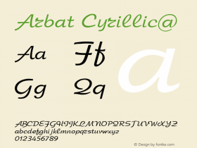 Arbat Cyrillic@ 1.0 Wed Nov 03 22:29:14 1993图片样张