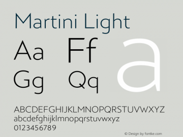 Martini-Light Version 001.001 Font Sample