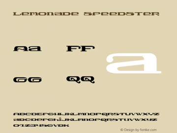 Lemonade Speedster Altsys Fontographer 4.0.2 8/15/97 Font Sample