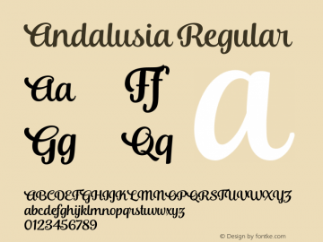 Andalusia Version 1.000 Font Sample
