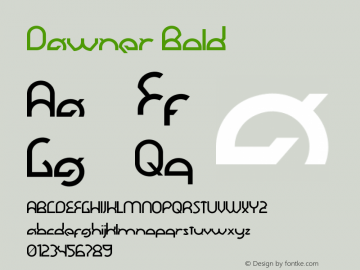 Dawner-Bold Version 1.000 2014 initial release Font Sample