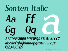 Sonten-Italic Version 000.000 Font Sample