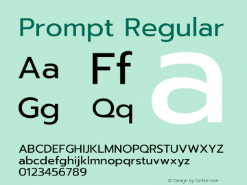 Prompt-Regular Version 1.000 Font Sample