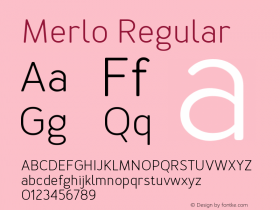 Merlo-Regular 1.000 Font Sample