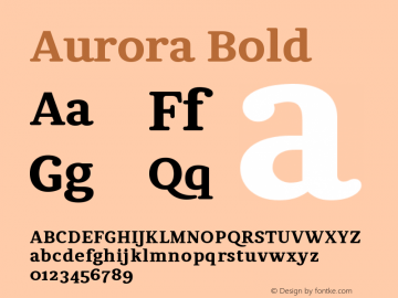 Aurora Bold 1.0; pdf-x uazero; original kerning; Font Sample