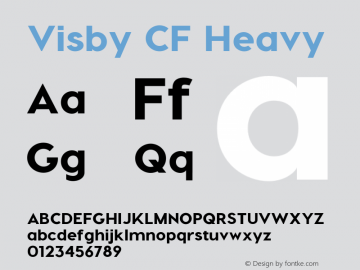 VisbyCF-Heavy Version 2.300;PS 002.300;hotconv 1.0.88;makeotf.lib2.5.64775 Font Sample