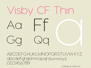 VisbyCF-Thin Version 2.300;PS 002.300;hotconv 1.0.88;makeotf.lib2.5.64775 Font Sample