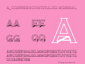 a_CopperGothTitul3D Normal Vers. 01.03 Font Sample