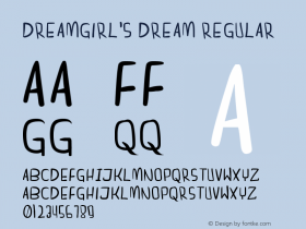 dreamgirl's dream Version 1.00 December 30, 2013, initial release Font Sample