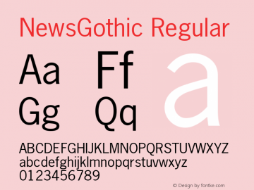 NewsGothic Altsys Fontographer 4.0.2 97.5.26图片样张