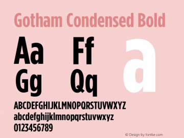 GothamCondensed-Bold Version 2.201 Pro图片样张