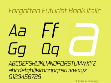 ForgottenFuturistBk-Italic Version 6.001图片样张