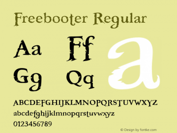Freebooter Regular 2.00 (extra characters added 31/5/2000) Font Sample