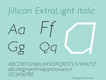 JillicanEl-Italic Version 3.100 Font Sample