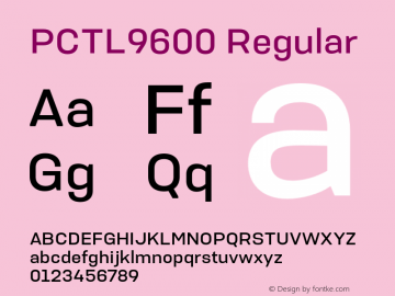 PCTL9600Rg-Regular Version 1.000 Font Sample