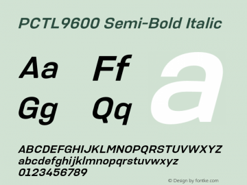 PCTL9600Sb-Italic Version 1.000 Font Sample