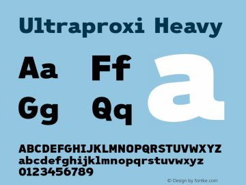 UltraproxiHv-Regular Version 1.000 Font Sample