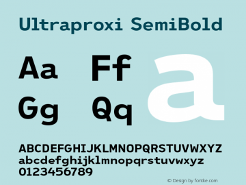 UltraproxiSb-Regular Version 1.000 Font Sample