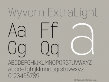 WyvernEl-Regular Version 2.001 Font Sample