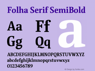 FolhaSerif-SemiBold Version 001.001 Font Sample