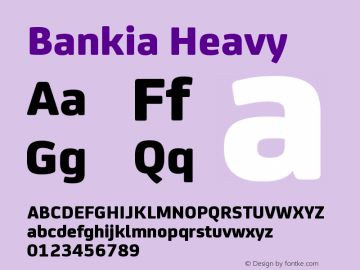 Bankia-Heavy Version 001.001 Font Sample