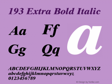 193 Extra Bold Italic mfgpctt-v1.52 Thursday, January 28, 1993 11:29:02 am (EST)图片样张