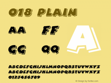 018 Plain Macromedia Fontographer 4.1.3 9/17/96 Font Sample