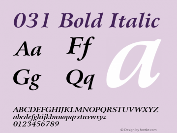 031 Bold Italic mfgpctt-v1.57 Friday, February 19, 1993 3:20:17 pm (EST)图片样张