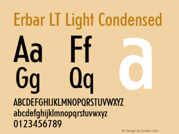 Erbar LT Light Condensed Version 006.000 Font Sample