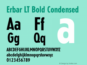 Erbar LT Bold Condensed Version 006.000图片样张