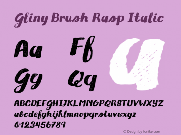 Gliny-BrushRaspItalic Version 1.000图片样张