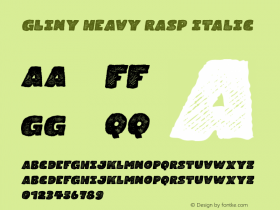 Gliny Heavy Rasp Italic Version 1.000图片样张